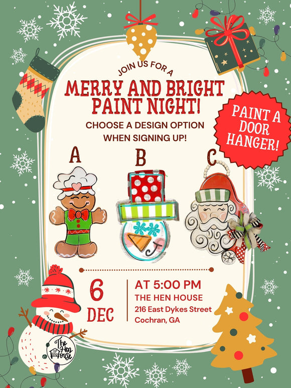 Merry And Bright Paint Night! December 6th @5:00