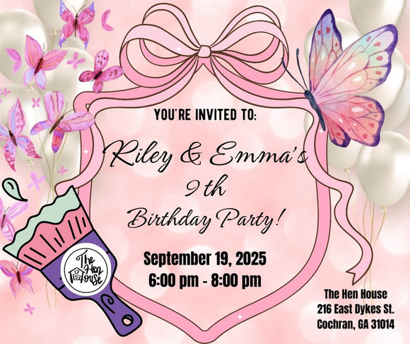 Riley & Emma's 9th Birthday Party! **Friday** September 19th @6:00pm