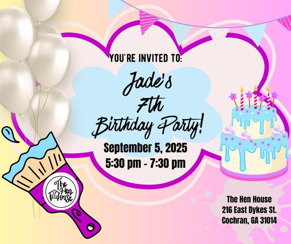 Jade's 7th Birthday Party! **Friday** September 5th @5:30pm