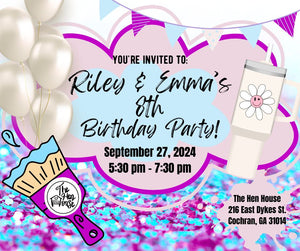 Riley & Emma's 8th Birthday Party! **Friday** September 27th @5:30pm